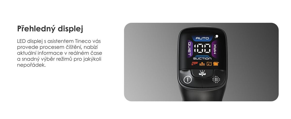 Přehledný LED displej – Tineco FLOOR ONE S7 Max Gold