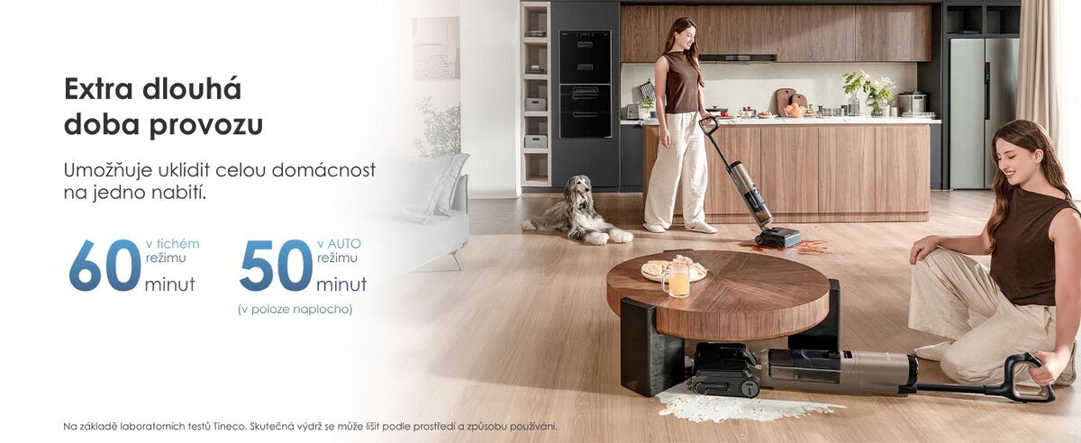 Výdrž baterie – Tineco FLOOR ONE S7 Max Gold