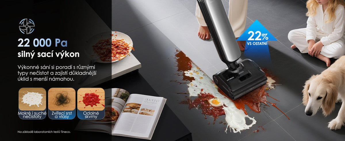 Sací výkon až 22 kPa – Tineco FLOOR ONE S9 Artist Premium