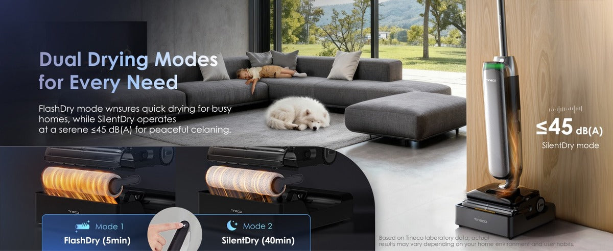 FlashDry a SilentDry samočištění – Tineco FLOOR ONE S9 Artist Steam Pro