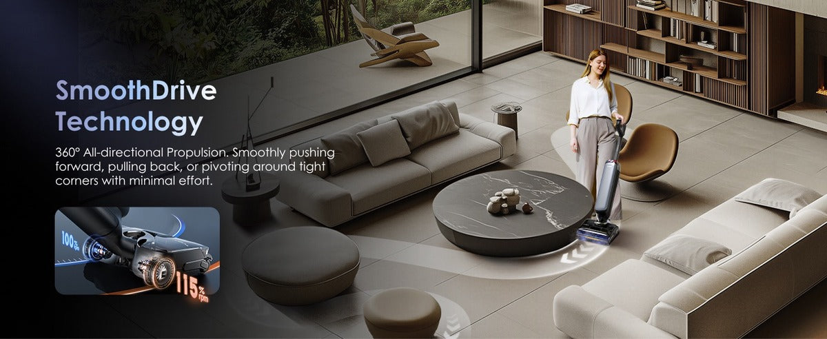 SmoothDrive Technology – Tineco FLOOR ONE S9 Artist Steam Pro