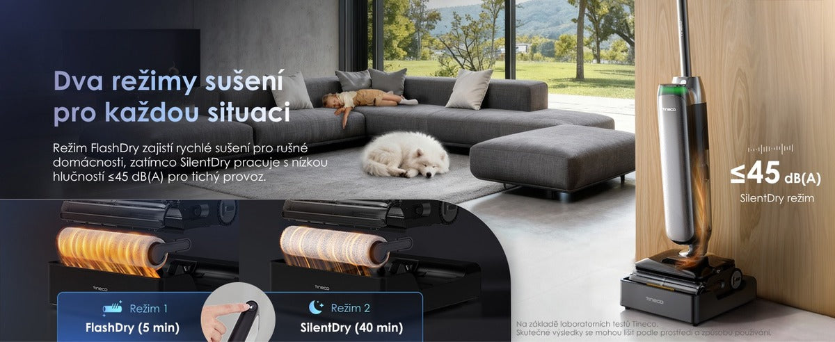 FlashDry a SilentDry samočištění – Tineco FLOOR ONE S9 Artist Steam Pro