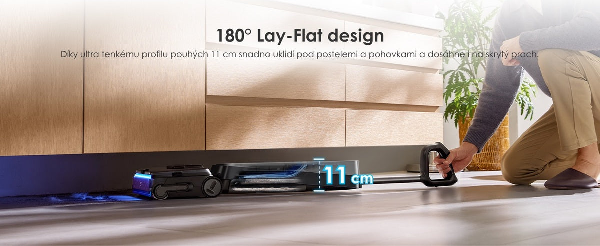 180° Lay-Flat úklid pod nábytkem Tineco FLOOR ONE S9 Scientist Complete