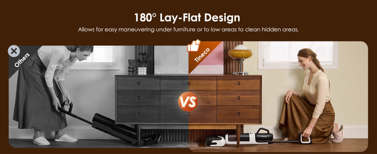 180° Lay-Flat úklid pod nábytkem – Tineco FLOOR ONE Switch i5 Stretch
