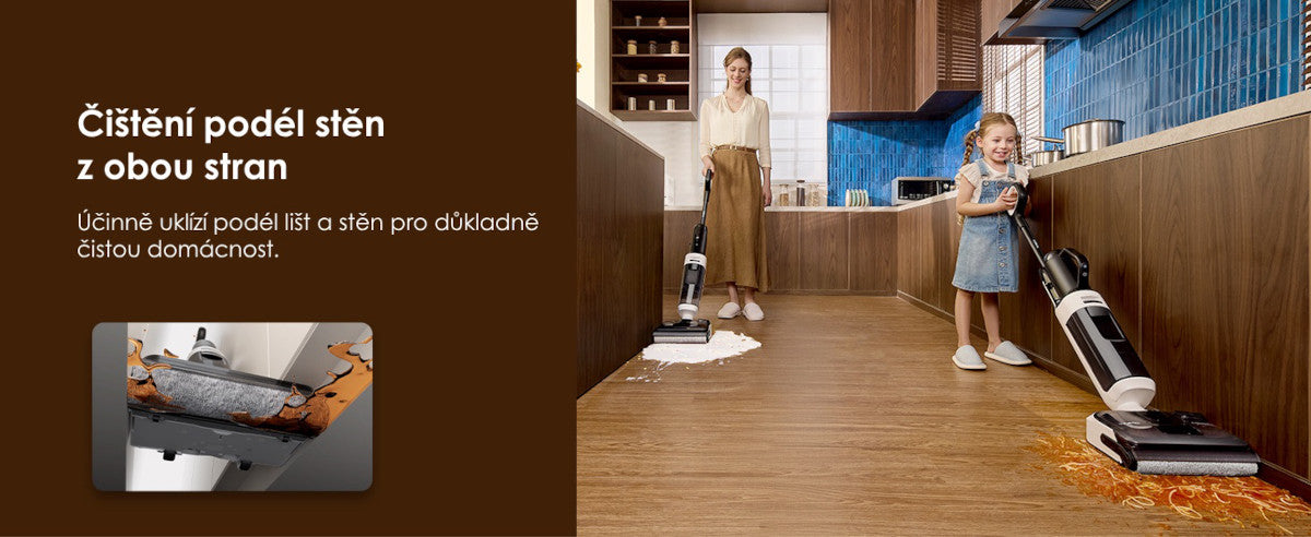Dvoustranné čištění podél hran – Tineco FLOOR ONE Switch i5 Stretch