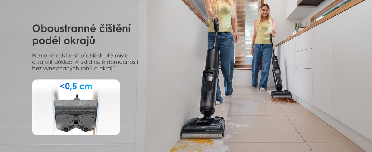 DualEdge – čištění podél hran Tineco FLOOR ONE Switch S7 Stretch Premium
