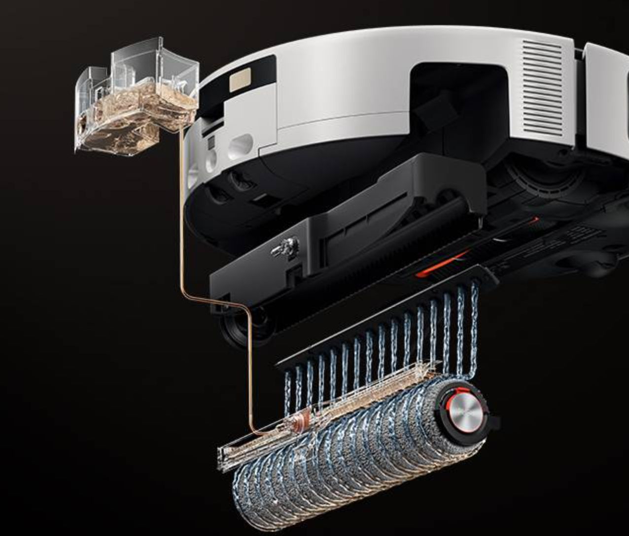 16 výstupů vody pro rovnoměrné navlhčení mopu – Xiaomi Robot Vacuum 6 Pro